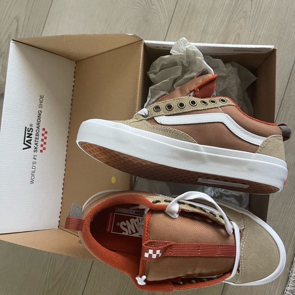 Vans Brown and Tan High-Top Sneakers